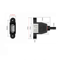 USB 2.0 mâle à femelle avec câble d'extension d'oreille peut fixer USB-A câble 2.0 à USB-A