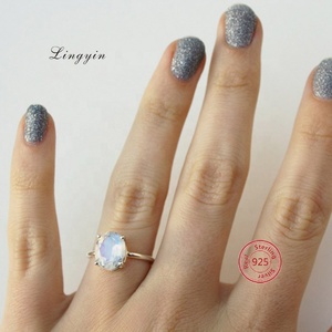 <span class=keywords><strong>Bague</strong></span> en argent sterling précieux plaqué or s925 grande <span class=keywords><strong>pierre</strong></span> conceptions de <span class=keywords><strong>bague</strong></span> pour les femmes - Product Image 6