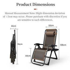 Chaises <span class=keywords><strong>de</strong></span> jardin en matériau haute résistance, chaise longue pliante d'extérieur, chaise zéro gravité respirante - Product Image 3