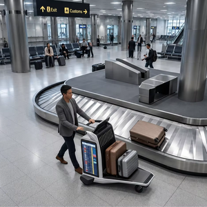Carrello Portabagagli Aeroportuale a Tre Schermi Dotato di <span class=keywords><strong>Intelligenza</strong></span> Artificiale per Assistere i Passeggeri - Product Image 1