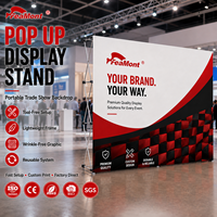 Stand d'exposition portable FEAMONT pour salon professionnel, toile de fond de stand d'exposition avec cadre en aluminium robuste, installation rapide sans outils