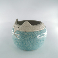 Pot de fleur coréen pour jardin de cactus succulents Cadeau de fille mignonne Mini pot de plante en céramique Pot décoratif de dessin coloré émaillé