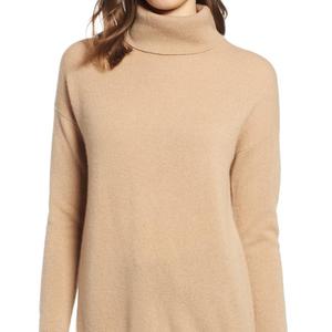 เสื้อสเวตเตอร์แบบสวมศีรษะของผู้หญิง,สเวตเตอร์ถักผ้าคอตตอนขนสัตว์แคชเมียร์ - Product Image 1