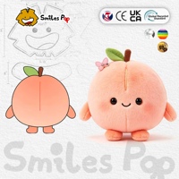 Boneka Persik Lucu Bahan Aman Tidak Beracun dengan Dekorasi Kupu-kupu Kecil untuk Hadiah Anak-anak Dekorasi Rumah
