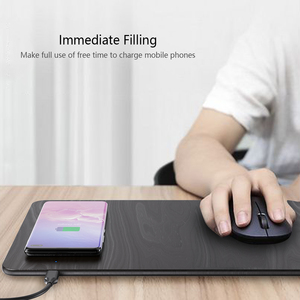 Tapis de souris en cuir grand format 2 en 1 JMY Square pas cher avec chargeur sans fil - Product Image 5