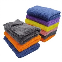 Serviette de séchage en microfibre super absorbante, en tissu corail sans bords, 500 g/m², 40x40 cm, pour l'entretien, le nettoyage et le polissage des voitures