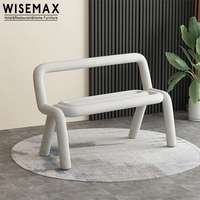 WISEAMX FURNITURE Canapé de loisirs contemporain unique structure en métal dossier creux design 2 places canapé chaise pour salon hôtel