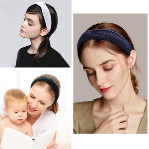 Song May fasce per capelli larghe annodate da donna carine alla moda accessori per capelli antiscivolo in tinta unita regali per feste quotidiane per ragazze - Product Image 5