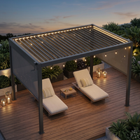 Pergola à lames orientables en acier, manuelle, pour balcon, protection solaire extérieure, vente en gros