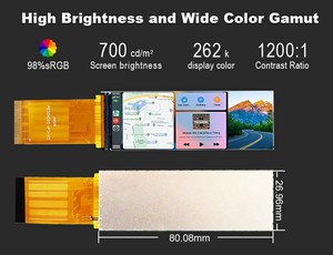 หน้าจอ Polcd ขนาด 3 นิ้ว 268x800 พิกเซล แบบ IPS รองรับการเชื่อมต่อ 40 พิน RGB565 ความสว่าง 700 nit ชิปเซ็ต ST7701S จอแสดงผล TFT LCD ขนาด 3 นิ้ว - Product Image 4