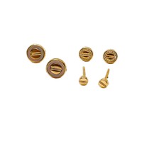 Boucles d'oreilles compactes rondes en trois parties - Accessoires élégants et haut de gamme