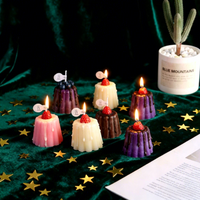 Kreative Moderne Erdbeerpudding-Sojawachs-Kerze, Handgefertigte Popcorn-förmige Glaskerze, Aromatherapie-Heimdekoration, 50 Stunden Brenndauer