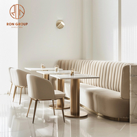 Restaurant Weiße Marmor Café Coffeeshop Möbel Moderne Luxuriöse Langlebige Sitzecke Tisch- und Stuhlset Sofa Bank