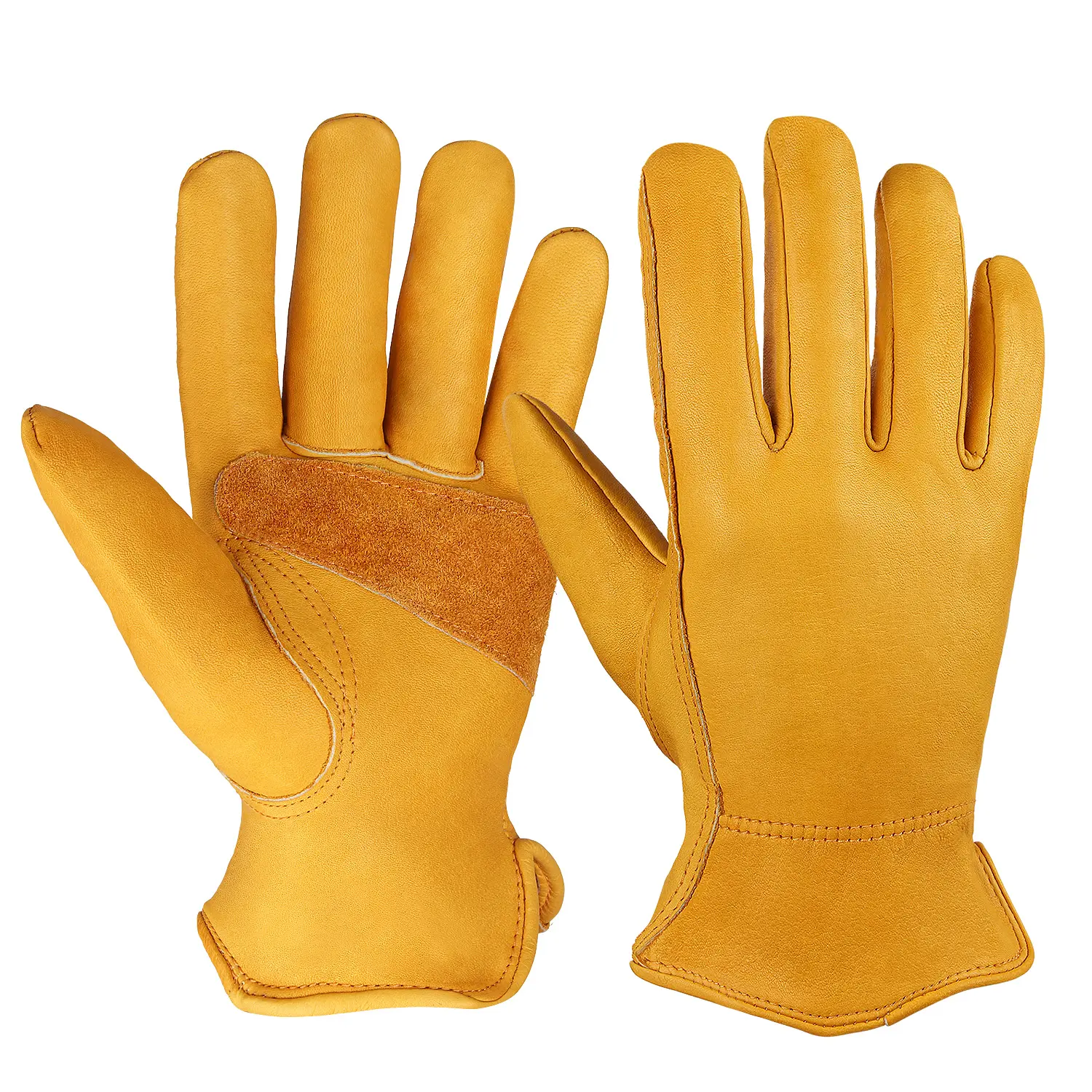 Black leather gloves men