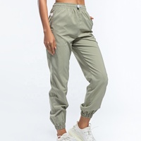 Nouveautés 2026 – Pantalon cargo taille mi-haute pour femme avec cordon de serrage, motif uni, en tissu polaire, décontracté, longueur intégrale, pour l'hiver