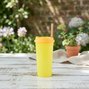 HACAMY PP Plastic Beverage <b>Cup</b> <b>with</b> <b>Lid</b>, <b>Reusable</b> Lightweight Tumbler for Hot Coffee, Iced Tea, Smoothies and Juice - Product Image 1