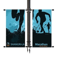Vente en gros de lampadaires à impression numérique, drapeau extérieur, bannière lumineuse à double face pour affichage