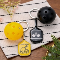 Porte-clés pour les amateurs de pickleball avec impression UV, logo personnalisé, sérigraphie pour souvenir de club sportif, porte-clés de raquette sportive