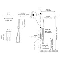 Ensemble de douche thermostatique encastré mural en laiton et acier inoxydable à 3 poignées avec jets de pluie et de massage pour hôtels et maisons