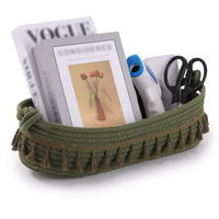 Paniers de rangement tissés à la main en corde de coton pour jouets, vêtements, articles de puériculture, magazines, de forme rectangulaire, personnalisables pour marque, idéaux comme cadeaux