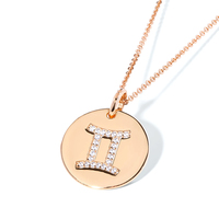 Flyskye — bijoux de luxe en plaqué argent 925, collier en or 18k, pavé du zodiaque, zircons gemini, or