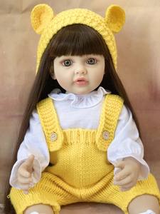 Reborn Doll <span class=keywords><strong>Imitation</strong></span> Bébé Émail Poupée Cheveux Longs Princesse Enfants Doux Adhésif Jouet Cadeau - Product Image 2