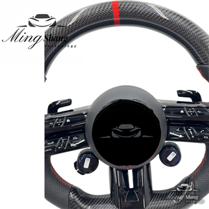 Volant <span class=keywords><strong>2022</strong></span> pour <span class=keywords><strong>Mercedes</strong></span>-Benz, personnalisé, demi-perforé, entièrement en cuir, CLS GLE W213 W238 W205 E206 W222 W223 W463 W167 G63 Classe C - Product Image 2