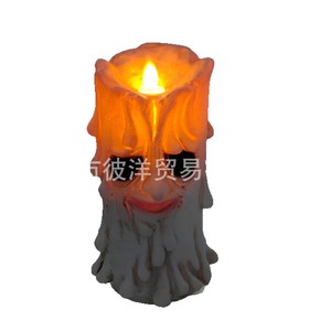 เทียนลาเท็กซ์ฮาโลวีนพร้อมดีไซน์หน้าคน เรืองแสงในที่มืด ของตกแต่งปาร์ตี้ - Product Image 1