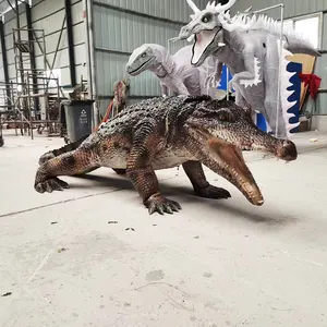 Op Maat Gemaakte Realistische Alligator Kostuum Animatronic Levensgrote Walking Krokodil Dierenkostuum Voor Volwassenen Halloween