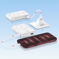 Banque d'alimentation sans fil magnétique LDNIO PQ33 10000mAh avec support pliable, chargeur rapide 15W, USB-C 20W, écran LED