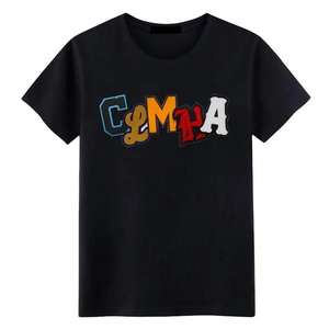 Venta al por mayor de camisas para hombres, camisetas de algodón con estampado de bordado 3D personalizado de 120GSM, ropa informal de manga corta para hombres - Product Image 4