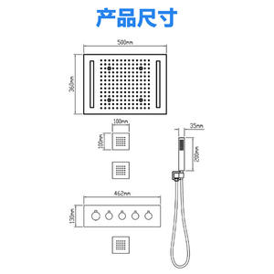 Dipsidri Modern Concealed Led <b>Shower</b> Set Stainless Steel Thermostatic Home Spa - Product Image 4