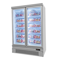 Kulkas tegak Freezer Guangzhou dengan pintu kaca berengsel lemari es & Freezer kulkas pintu ganda