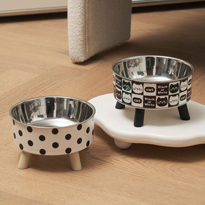 Gamelle surélevée pour chat en acier inoxydable, grande capacité, large ouverture, anti-renversement, sur pieds hauts, pour protéger le cou - Product Image 3