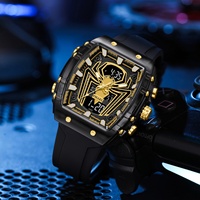 SMAEL 8116 Montre analogique-numérique pour homme, résistante à l'eau 5 BAR, chronomètre sportif avec boîtier carré lumineux et cadran de 50 mm