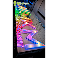 Lettres lumineuses LED pour affichage en centre commercial, logo personnalisé, couleur magique, acrylique semi-transparent, 3D, certifié CE, décoration lumineuse