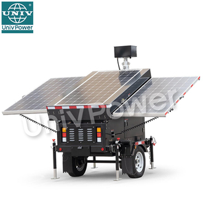 Mobile Black Solar 3*440w Surveillance Trailer Tower UST-1000C Mobile Surveillance Trailer UST-1000C - Product Image 1