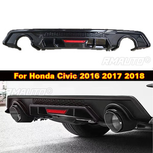 สปอยเลอร์หลังสำหรับ Honda Civic ปี 2016 2017 2018  ดิฟฟิวเซอร์กันชนหลัง คุณภาพสูง สีดำด้าน  วัสดุ PP ABS  อุปกรณ์ตกแต่งรถยนต์ - Product Image 1