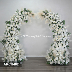 DKB Artificial <b>Flowers</b> Factory Wholesale Artificial Silk <b>Flower</b> Horn Arch Wedding <b>Flower</b> Arch for Wedding Background Decoration - Product Image 3