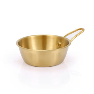Bol à vin de riz en acier inoxydable 304, 12 cm, vaisselle d'extérieur légère et portable pour pique-nique et camping, argent et or - Product Image 2