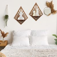 Étagères flottantes vintage style bohème mi-siècle moderne, porte-plantes en bois brun, fixation murale durable pour chambre d'enfant et salon