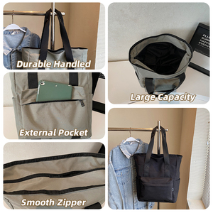 Bolsa <span class=keywords><strong>de</strong></span> Hombro Deportiva <span class=keywords><strong>de</strong></span> Viaje, <span class=keywords><strong>de</strong></span> Nailon, con Cierre Suave, <span class=keywords><strong>de</strong></span> Gran Capacidad, Estilo Casual, Minimalista, Color Sólido, MOQ Bajo, para la Escuela y la Oficina - Product Image 3