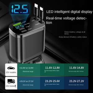 120W Siêu Nhanh Sạc Xe Hơi Sạc Một Kéo Năm Xe Thuốc Lá Nhẹ Hơn Chuyển Đổi Cắm Hai Nhanh Qc3.0 Loại C Điện Thoại Di Động - Product Image 4