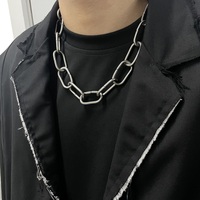 Collier chaîne épaisse réglable VAF Amazing 50 cm, largeur 20,5 mm, acier inoxydable avec fermoirs spéciaux