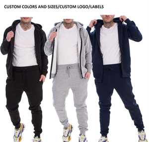 Chándal deportivo liso con cremallera completa para hombre, chándal de 2 piezas para hombre, los colores más nuevos, traje deportivo informal para correr para hombre - Product Image 3