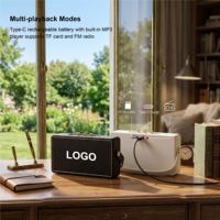 Haut-parleur Bluetooth portable sans fil vintage rétro avec logo personnalisé, double lecteur de musique 5W, MP3, TF, FM pour bureau extérieur