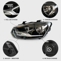 Phare avant gauche à LED OEM 6RD941007 6RD941008 DRL économe en énergie pour VW Polo 6RD 2010-2017 Hatchback Plateforme PQ25
