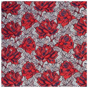 Henry pamuk dantel yeni tasarım iki renkli üç boyutlu büyük çiçek Hollow örgü kumaş dekoratif masa örtüsü için kullanılan - Product Image 1