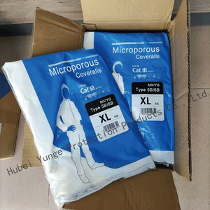 Tuta DuPont Tyvek 2026 EN14126/AAMI Livello 3 DPI Tuta Protettiva da Rischio Chimico Tipo 5/6 65gsm Microporosa Monouso - Product Image 2