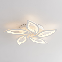 Lustre de plafond LED intelligent à télécommande, design floral en fer, température de couleur réglable, veilleuse, style nordique moderne pour chambre à coucher